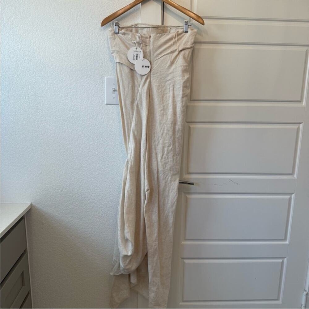 Staud Caravaggio Drap Linen Dress - Picture 7 of 10